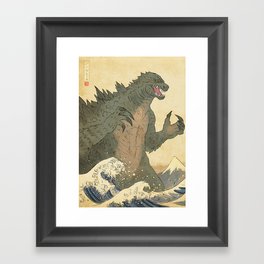 Godzilla Ukiyo-e  Framed Art Print