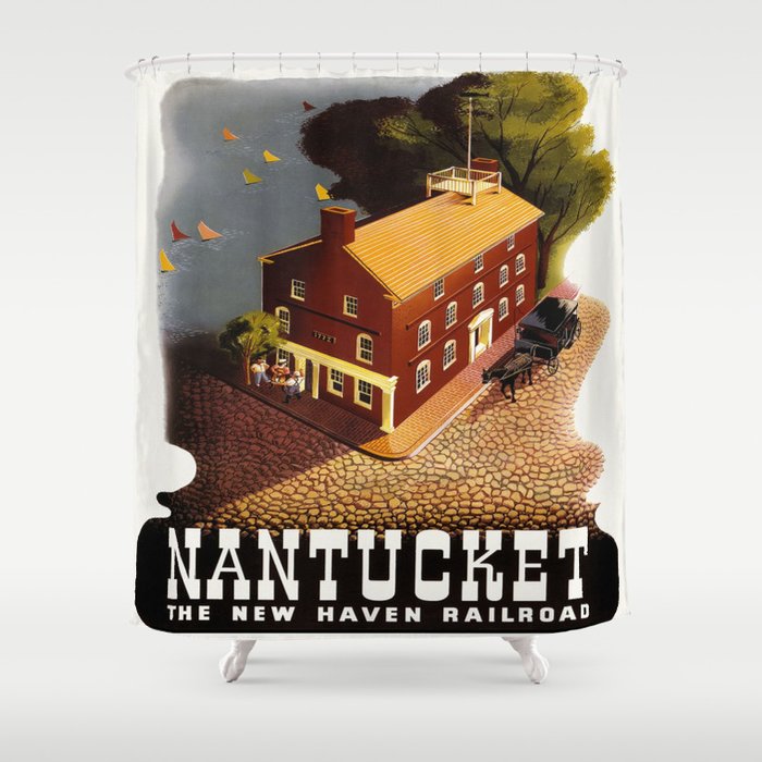 Vintage poster - Nantucket Shower Curtain