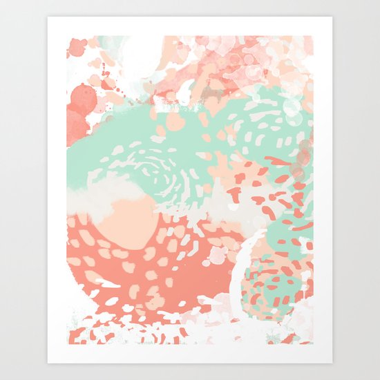 Pippa - Abstract minimal painted pastels painting trendy modern color palette Art Print
