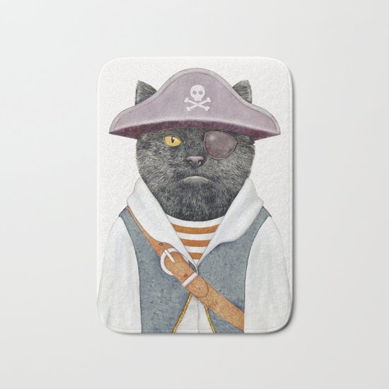 Pirate Cat Bath Mat