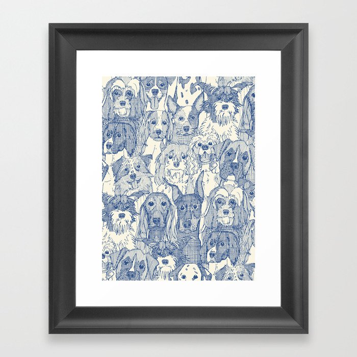 dogs aplenty classic blue pearl Framed Art Print