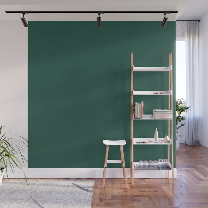 Solid Jewel Tone Green Color Wall Mural