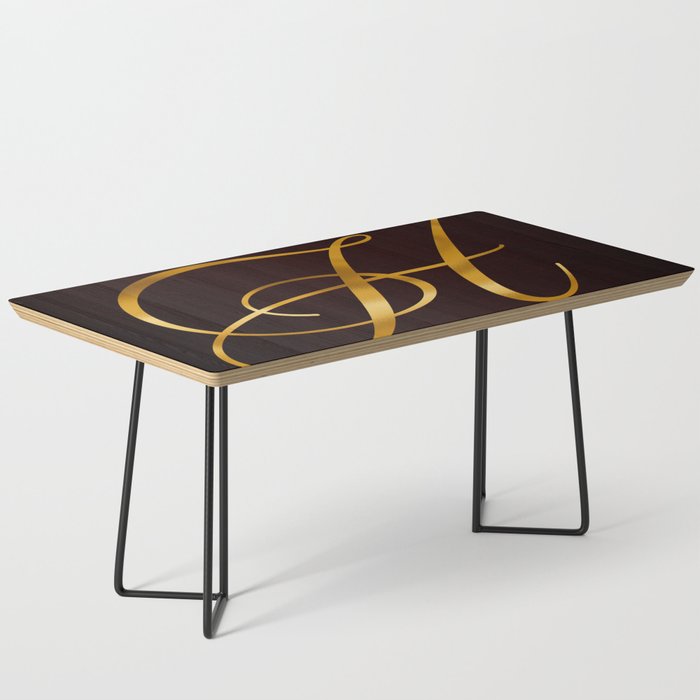 Golden letter H in vintage design Coffee Table