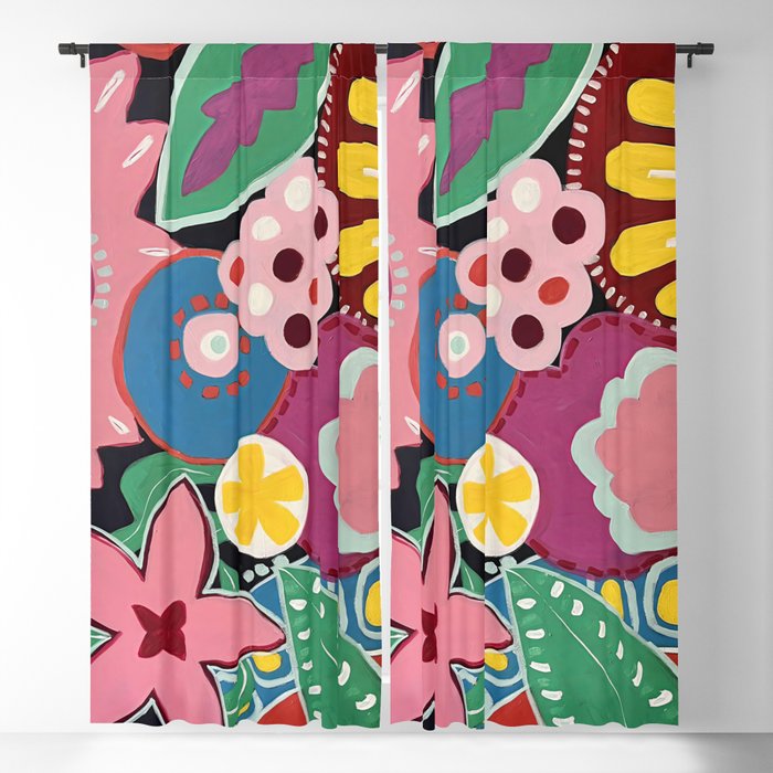 Big Blooms Blackout Curtain