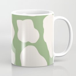 Retro 70s 60s Sage Green Cow Spots Mug