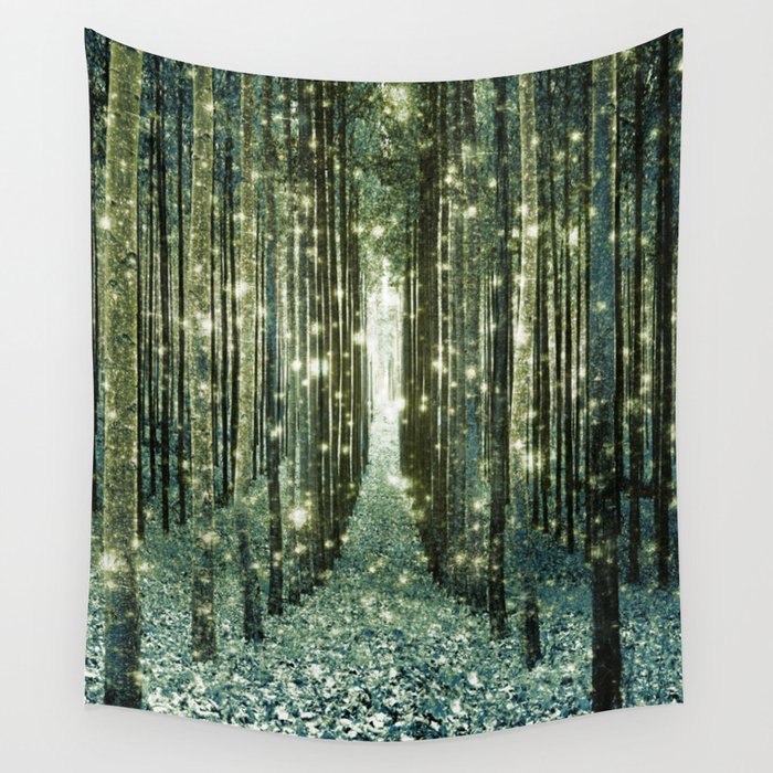 Magical Forest Old Money Green Wall Tapestry