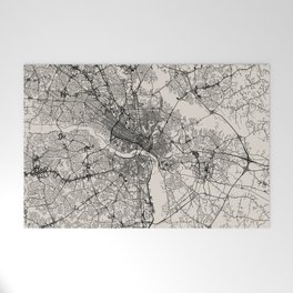 Richmond, USA - Black and White City Map Welcome Mat