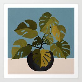 Monstera Plant In A Pot 2 Art Print