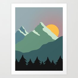 Sunrise Mountain Art Print