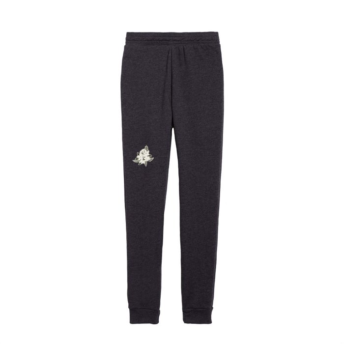 Cream and yellow flowers over sage green Kids Joggers