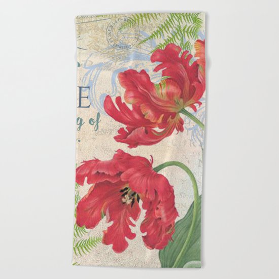 Vintage Flower #21 Beach Towel