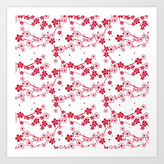 Cherry Pattern Art Print