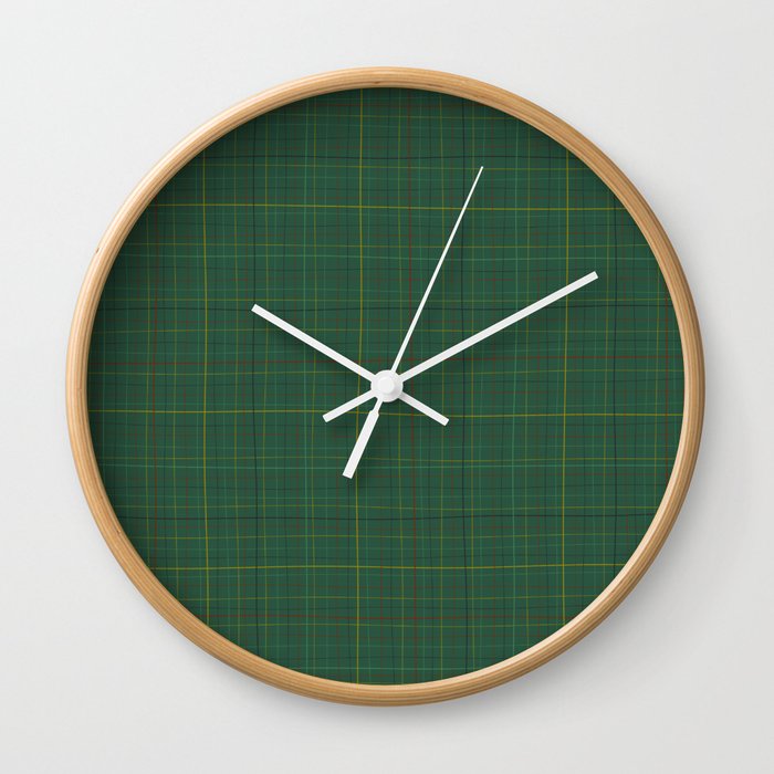 Abstract Plaid 2 green Wall Clock