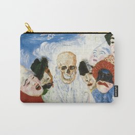 Death and the masks outcast grotesque art portrait painting by James Ensor Carry-All Pouch