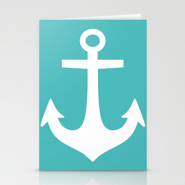 Anchor (White & Teal) Stationery Cards