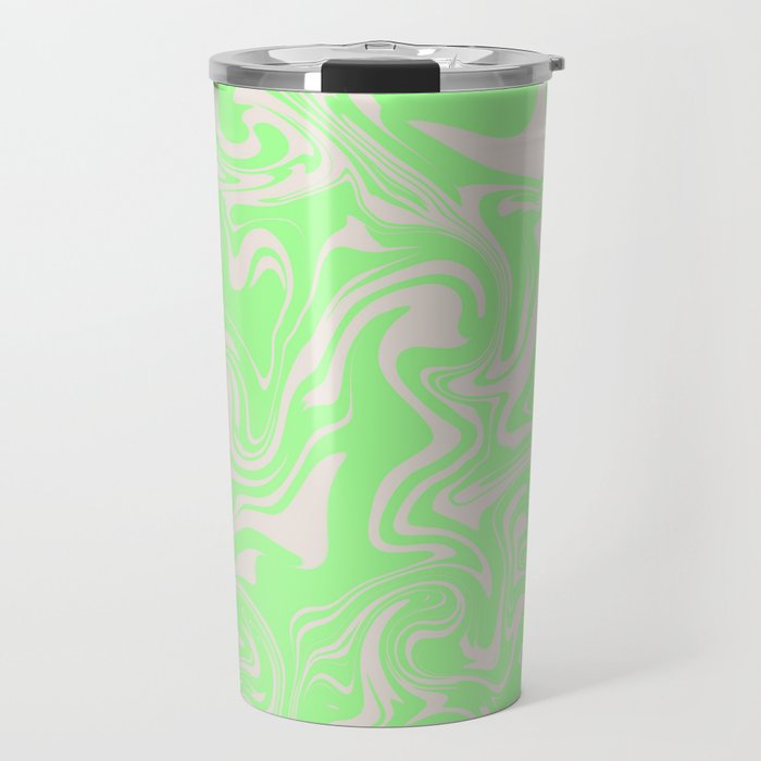  Green and Pink Swirl  Travel Mug