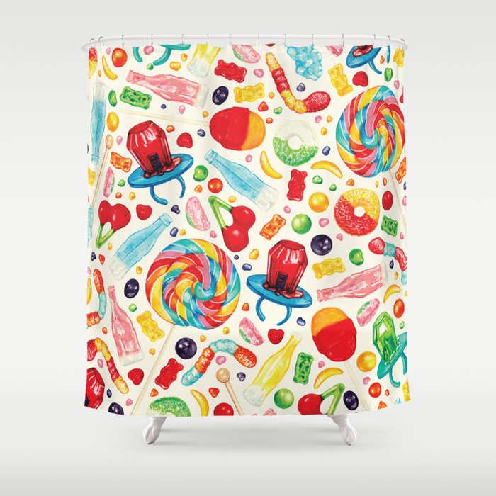 Candy Pattern - White Shower Curtain