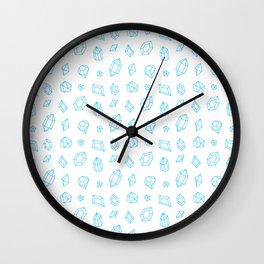 Turquoise Gems Pattern Wall Clock