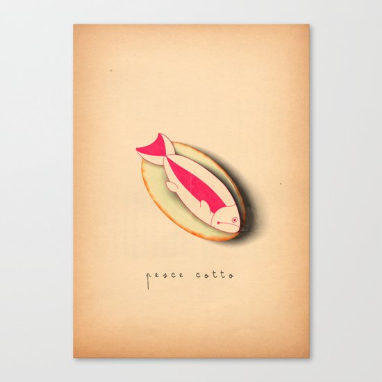 u pesce cotto Canvas Print