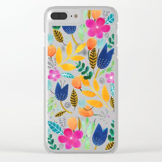 Flower Mayhem Clear iPhone Case