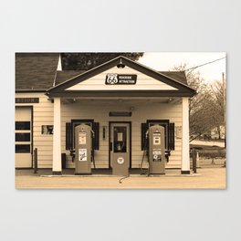 Route 66 - Illinois Vintage Pumps 2008 #2 Sepia Canvas Print