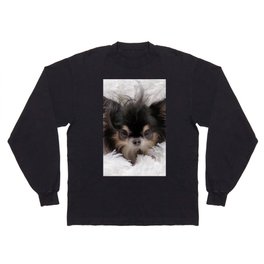 Little And Adorable Black And Beige Doggy Long Sleeve T-shirt