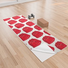 Red Jello Mold Pattern - White Yoga Towel