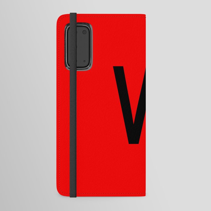 LETTER W (BLACK-RED) Android Wallet Case
