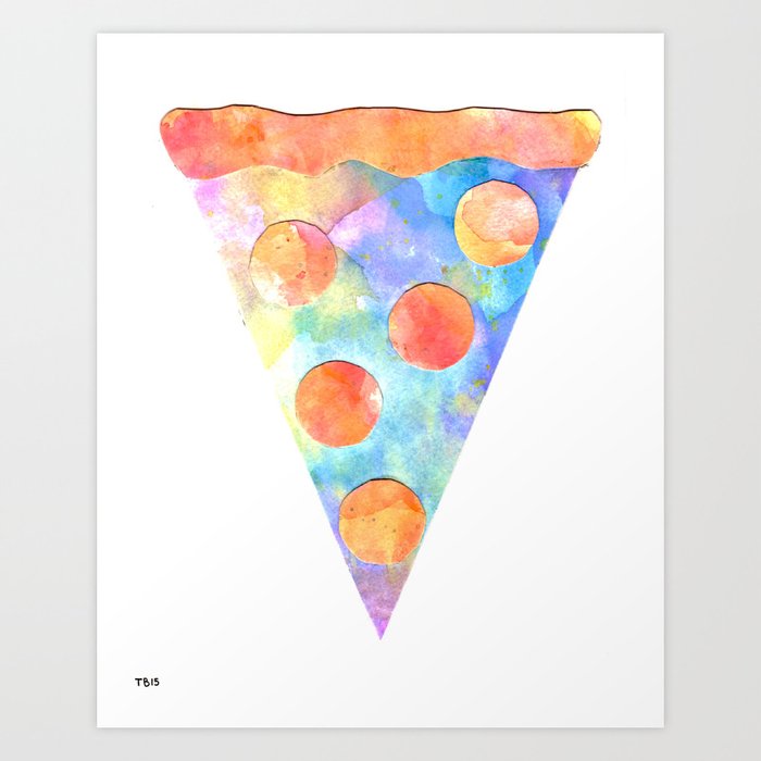 Psychedelic Pizza Party Art Print