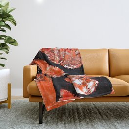 Tango - Red Abstract Art by Sharon Cummings Throw Blanket