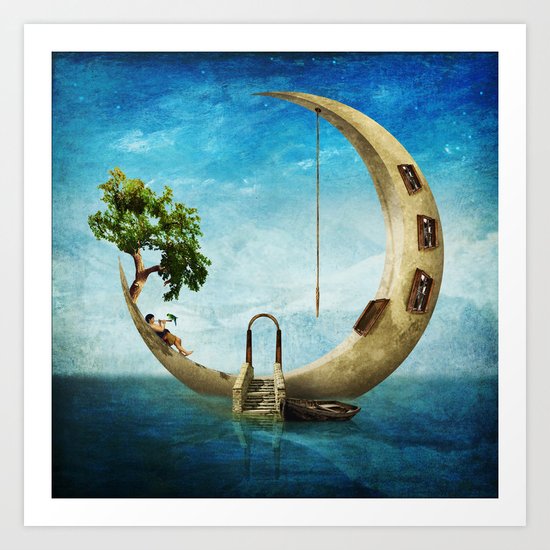 Home Sweet Moon Art Print
