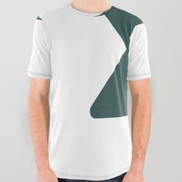 x (Dark Green & White Letter) All Over Graphic Tee