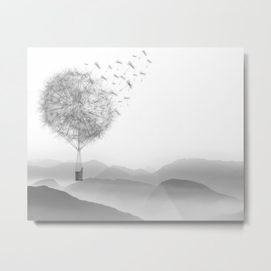 Dandelion Sketch Metal Print