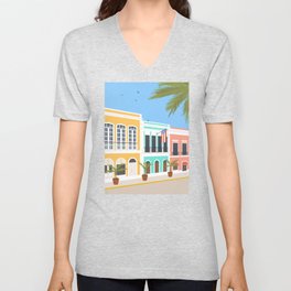 Old San Juan, Puerto Rico V Neck T Shirt