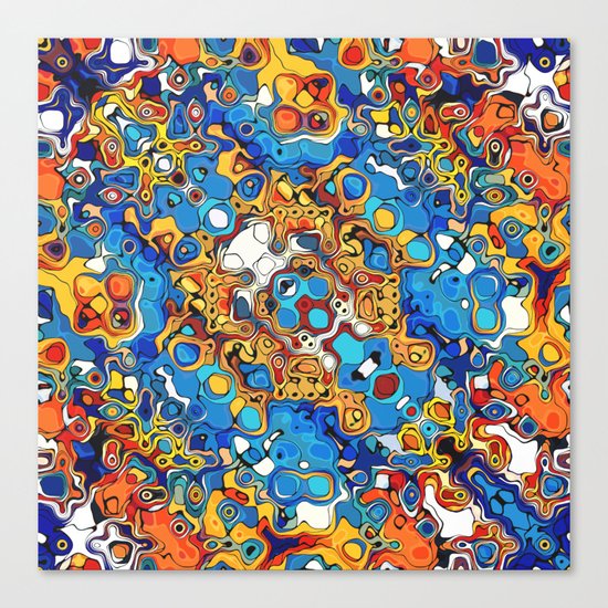 Orange And Blue Abstract Canvas Print