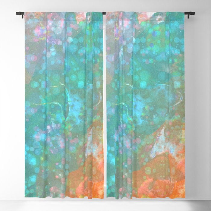 Soulmate Ocean Orbs Abstract Pastel Green Blackout Curtain By