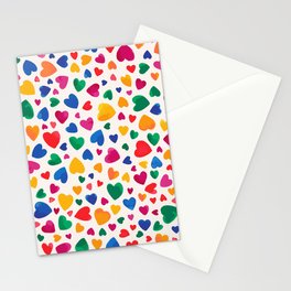 Rainbow Hearts Light Stationery Cards