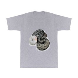 Jade Black And White T Shirt | Asia, China, Bi Disk, Dragon, Prosperity, Carved, Macro, Precious, Asian, Photo 