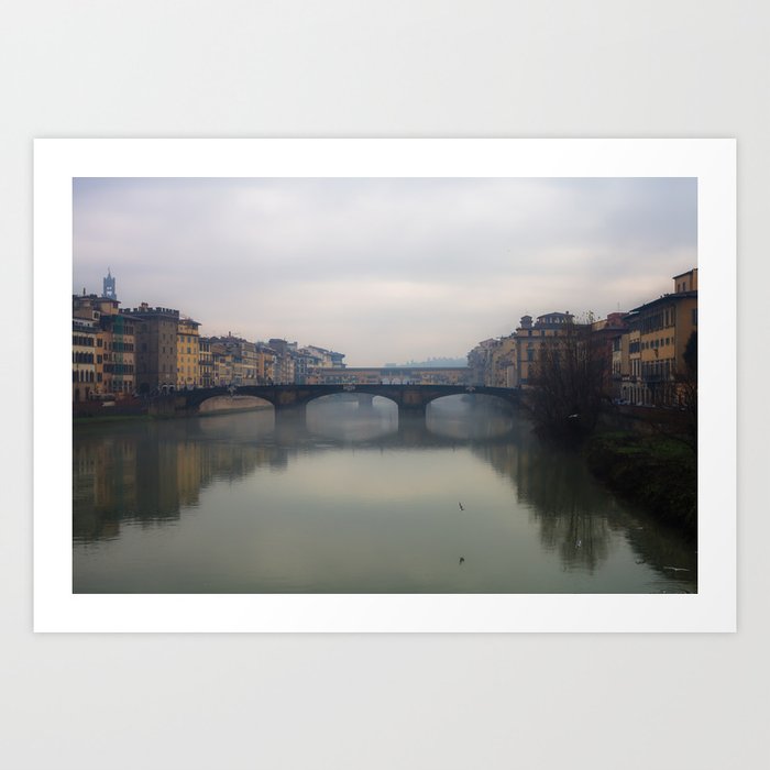 Bridge Gap Over Arno Art Print