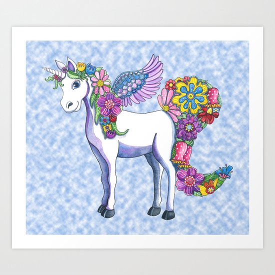 Madeline the Magic Unicorn 2 Art Print