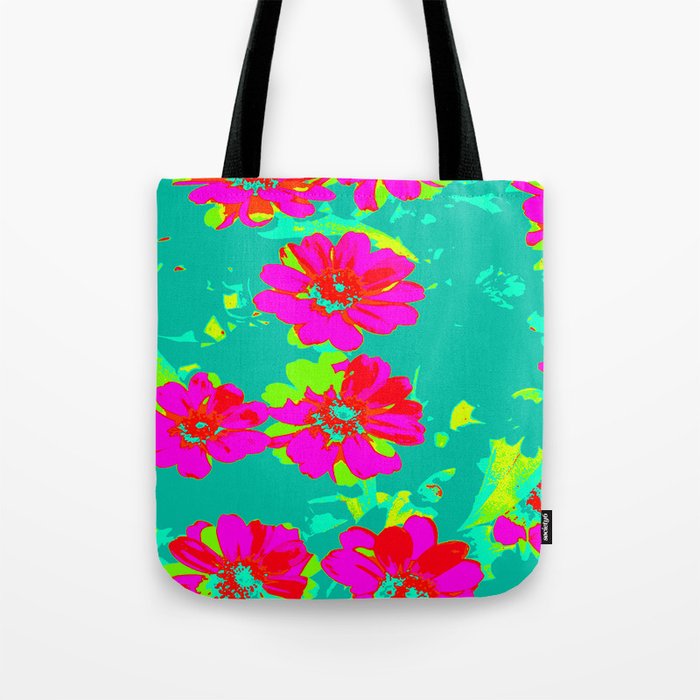Funky pink mint flowers Tote Bag