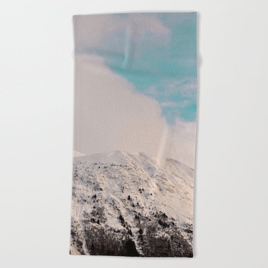 Black, White & Turquoise Winter Beach Towel
