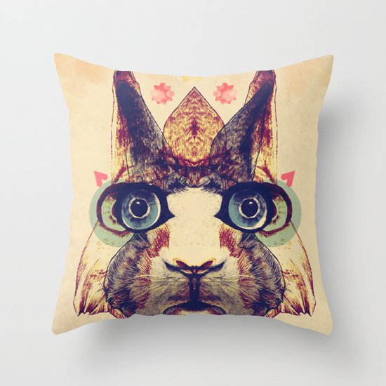 Rabbit Heart Throw Pillow