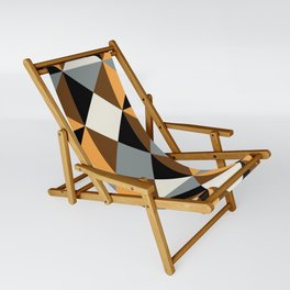 Geometrical gingham checked yellow and grey Sling Chair