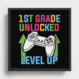 1st Grade Unlocked Level Up Framed Canvas