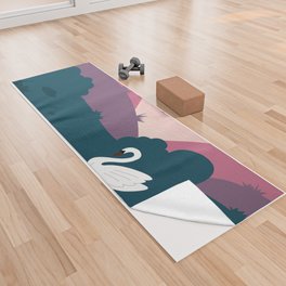Single Swan in flat design Yoga Towel
