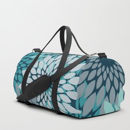 fashionable blue Flowers Print Duffle Bag
