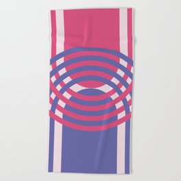 Very Peri and Pink Arches and Arcs Beach Towel