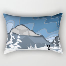 Darkening Winter Skies | Ski Winter Snowy Landscape | DopeyArt  Rectangular Pillow