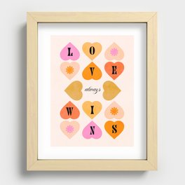 Love always wins - Earthy, peachy and pink Recessed Framed Print